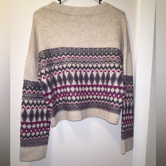 NWOT Harper Lane Logan Fairisle Sweater Medium Merino Wool - Picture 3 of 5